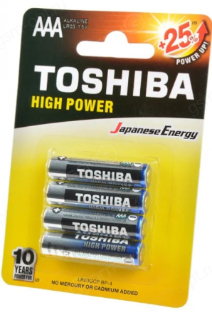 Батарейка TOSHIBA HP AAA LR03/4BL